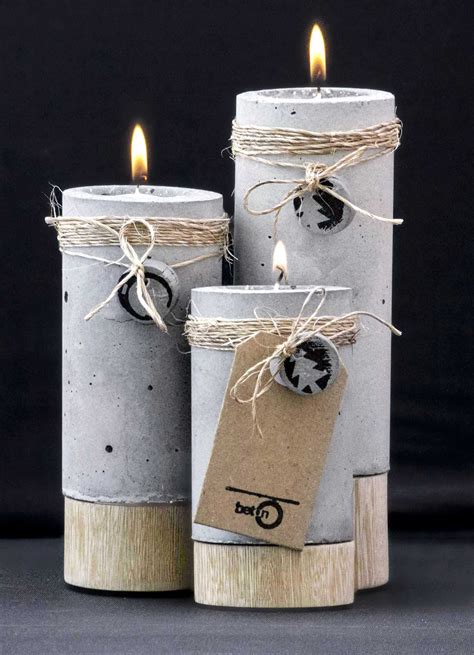 Ide Til At Pynte Beton Lysestager Concrete Candle Concrete Crafts