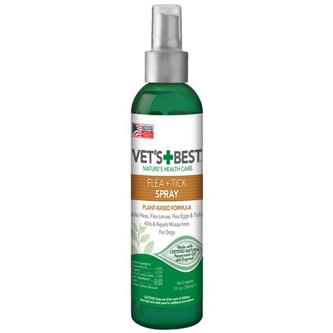 Vet's Best Tick & Flea Spray - Plant-Based Flea and Tick Prevention for ...