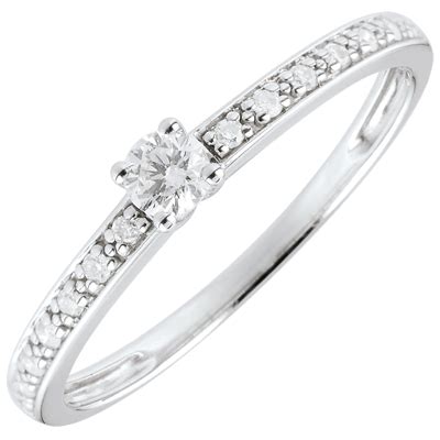 Bague De Fian Ailles Or Blanc Solitaire Diamant Bor Ale Carat