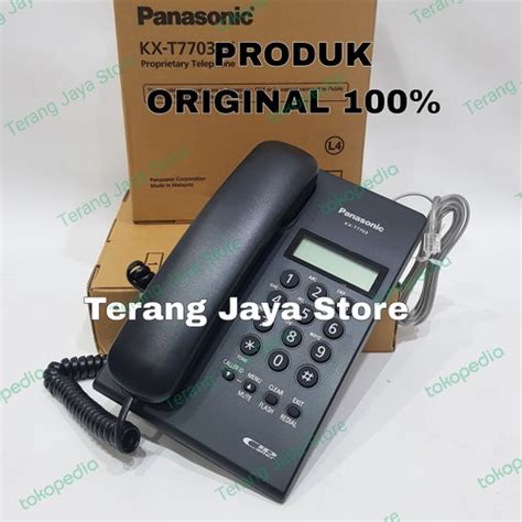 Jual Telepon Kabel Panasonic KX T7703 Hitam Pesawat Telepon Rumah