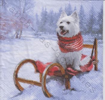 Servietten Shop Basteln Sammeln Serviette Westie Hund Westie