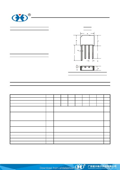 KBL406G Datasheet 1 2 Pages JUXING BRIDGE RECTIFIERS