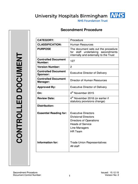 Fillable Online Secondment Procedure Fax Email Print PdfFiller