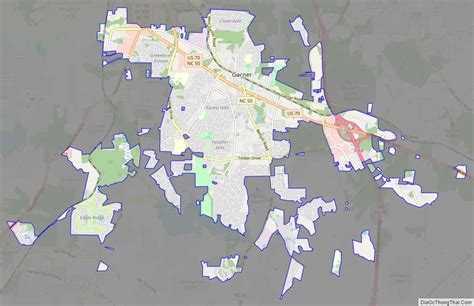 Map of Garner town, North Carolina - Thong Thai Real