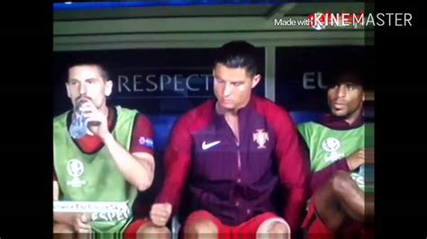 Cristiano Ronaldo Machuca Jogador No Banco De Reservas Youtube