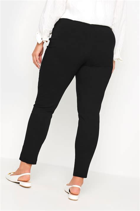 Curve Plus Size Black Bengaline Slim Leg Trousers Yours Clothing