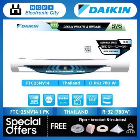 Jual Ac Daikin Thailand Pk Ftc Nv Pk Watt Standard Turbo