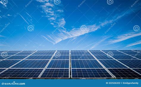 Solar Panels Under Blue Sky Stock Photo Image Of Power Farm