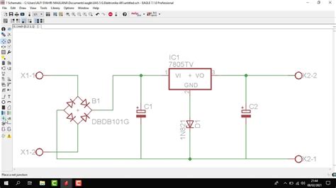 Tutorial Eagle Rangkaian Power Supply 5v Youtube