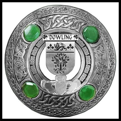 Dowling Irish Claddagh Coat of Arms Plaid Brooch Emerald - Etsy