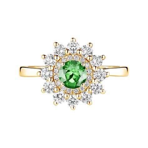 Bague Or Jaune Tsavorite Lefkos Mm Gemmyo