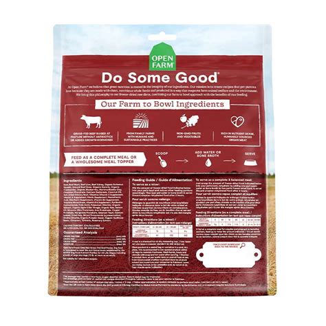 Open Farm Grass Fed Beef Recipe Freeze Dried Raw Dog Food 22 Oz Bag