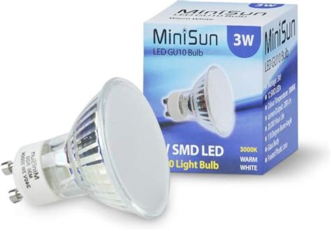 Pack Of 6 Minisun Branded 3w Super Bright Gu10 Energy Saving Led