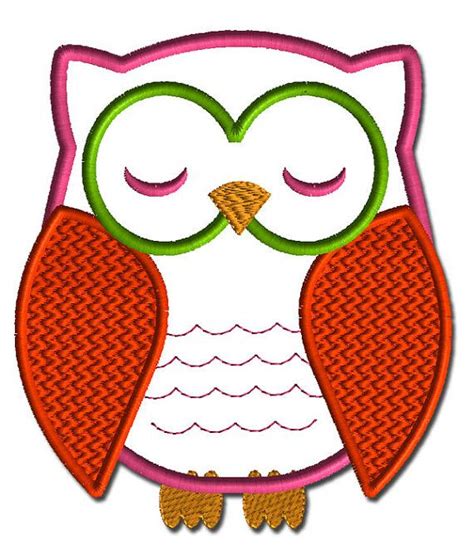 Owl Applique Machine Embroidery Design No 016 Etsy Machine