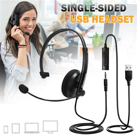 Monaural Headset With Noise Cancelling Microphone Usb 35mm