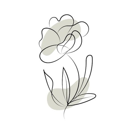 Premium Vector | One line drawing minimalist flower illustration in ...