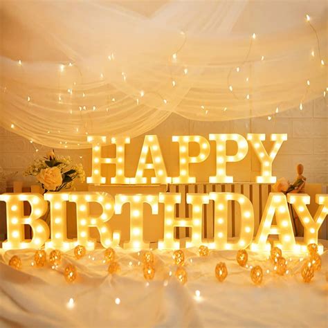 Gpusfak 155 Bulbs Happy Birthday Marquee Light Up Letters Led Letter