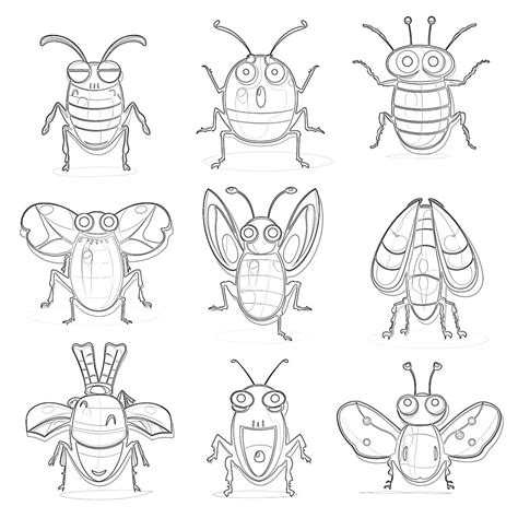 Cartoon Bugs Coloring Page Coloring Pages Mimi Panda