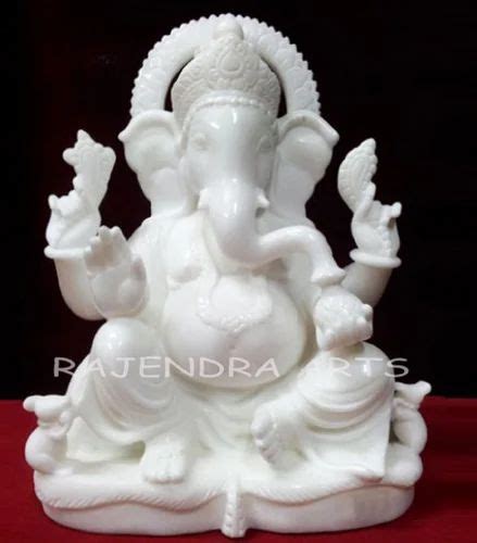 Rajendra Art S Polished White Marble Lord Ganesh Ji Statues Size Inch