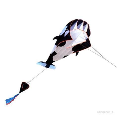 Cerf Volant Enfants Parafoil Flying 3D Noir Et Blanc 30M String