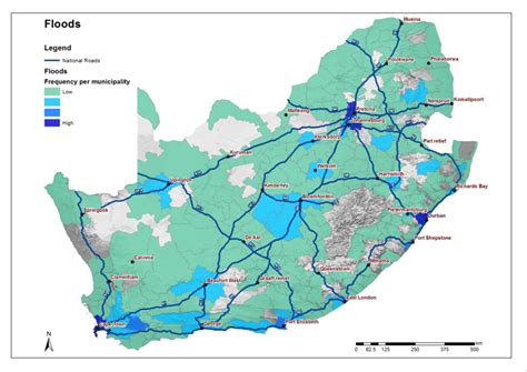 Flood frequency map: South Africa | Download Scientific Diagram