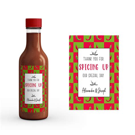 Hot Sauce Favor Bottle Label Wedding Favor Hot Sauce Labels Etsy