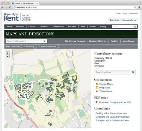 Our plans for www.kent.ac.uk/maps – Web Development Team