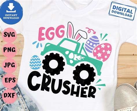 Monster Truck With Easter Egg Svg Egg Crusher Svg Boy Easter Etsy