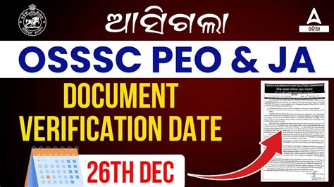 Osssc Peo Ja Document Verification 2023 Ossc Peo Ja Documents