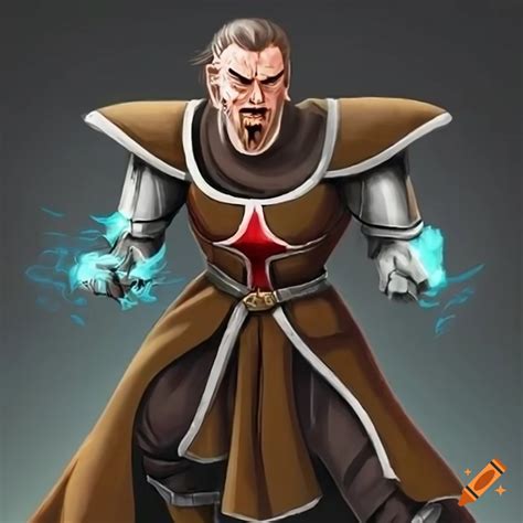 Fusion Artwork Of Nappa And Qui Gon Jinn As A Knight In Templar Armor