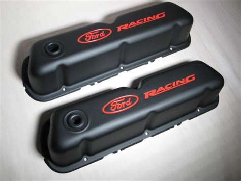 Proform 302 072 Racing Ford Sb Stock Black Wrinkle Steel Valve Covers For Sale Online Ebay