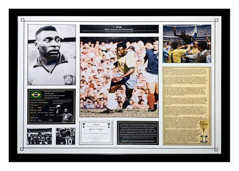 Signed Pele Photo Display - Framed Brazil World Cup Winner 1958 | Firma ...