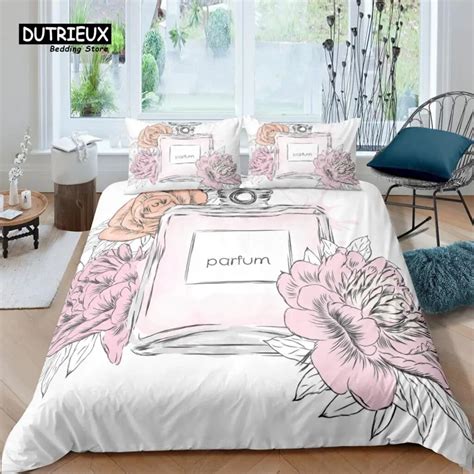 Home Living Luxury 3d Perfume Bedding Set Rose Flower Duvet Cover