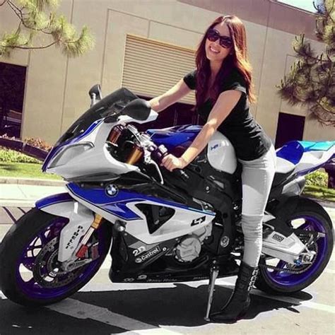 Girl And Bmw S1000rr Hp4 Fast Bikes Cool Bikes Custom Sport Bikes