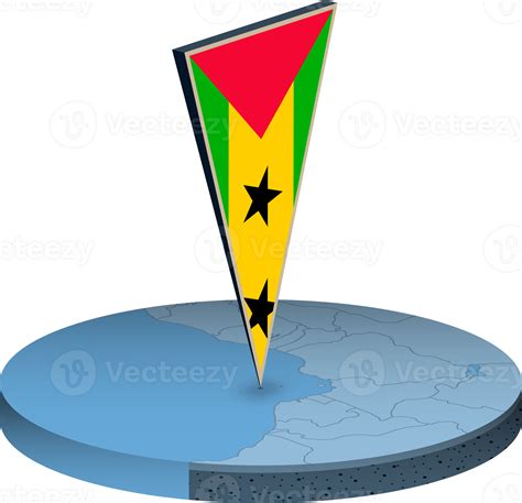 Sao Tome And Principe Flag And Map In Isometry 41281031 Png