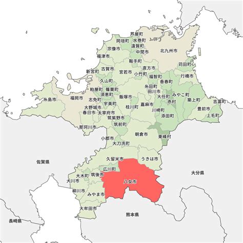 福岡県八女市の地図 Map It マップ・イット