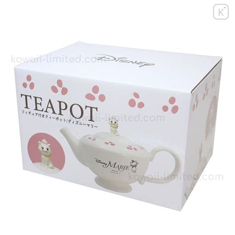 Japan Disney Ceramic Teapot With Nokkari Figure Marie Cat Kawaii