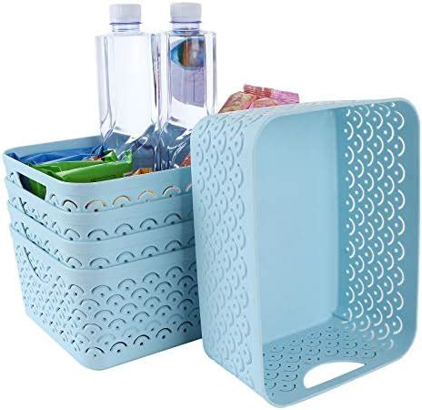 Amazon Starvast Pack Plastic Storage Baskets Portable Blue Fish