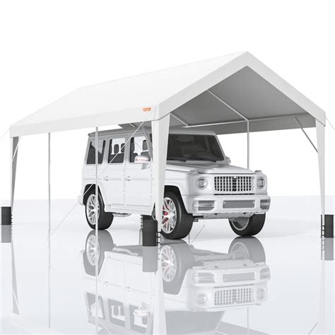 VEVOR Carport, 10x20 ft Heavy Duty Car Canopy Garage Boat Shelter Party Tent with 8 Reinforced ...