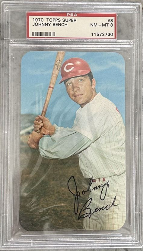 1970 Topps Super 8 Johnny Bench PSA 8 NM MT Cincinnati Reds HOF EBay