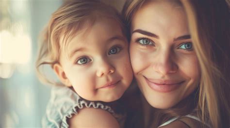 A Close Up Of A Mother And Daughter Smiling Warmly Capturing A Tender