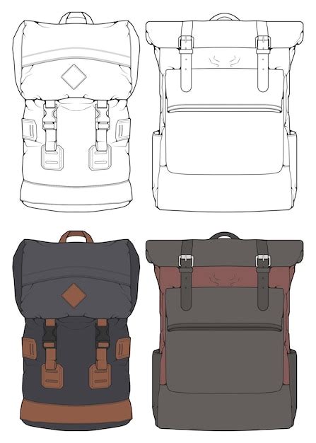 Premium Vector Set Of Vector Backpacks Illustration Backpacks For