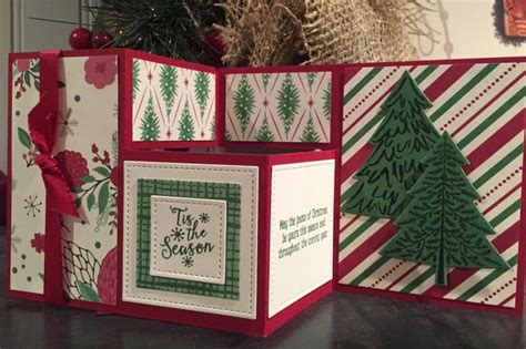 Fun Fold Christmas Pines Stampin Connection Christmas Cards