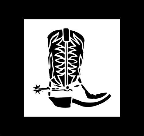 Cowboy Boot Reusable Stencil Many Sizes Etsy