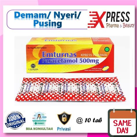 XPRESS Emturnas 500mg STRIP Tablet Obat Demam Nyeri Pusing