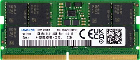 Samsung 16 Gb Ddr5 4800 Mhz Pc5 38400 Cl40 Sodimm 1rx8 1 1 V No Ecc 262 Pines So Dimm Memoria