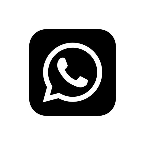 Black Whatsapp Logo Black Whatsapp Icon Free Vector 19490743 Vector