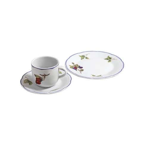 6 TAZAS DE TE C PLATO Porcelanas Tsuji 1842 Frutos Del Bosque