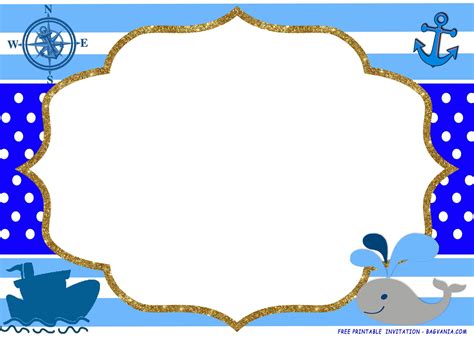 Free Printable Nautical Summer Baby Shower Invitation Templates