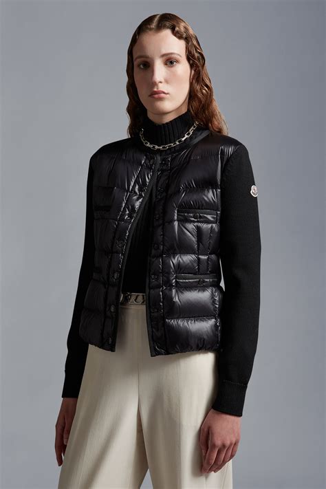 Cardigan Matelass En Laine Noir Pulls Cardigans Femme Moncler Fr